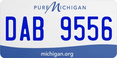 MI license plate DAB9556