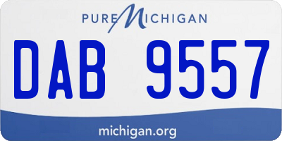 MI license plate DAB9557