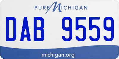 MI license plate DAB9559