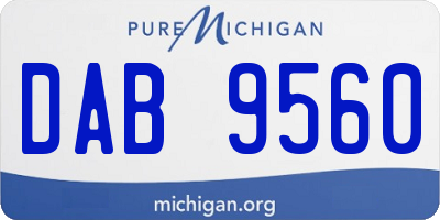 MI license plate DAB9560