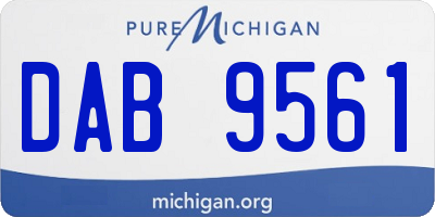 MI license plate DAB9561