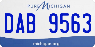 MI license plate DAB9563