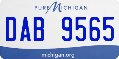 MI license plate DAB9565