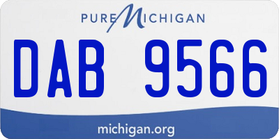 MI license plate DAB9566