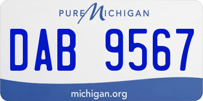 MI license plate DAB9567