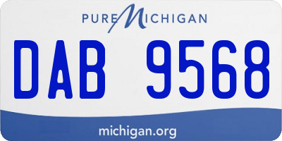 MI license plate DAB9568