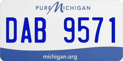 MI license plate DAB9571