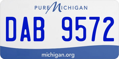 MI license plate DAB9572