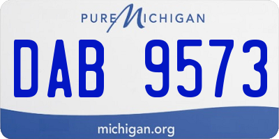 MI license plate DAB9573