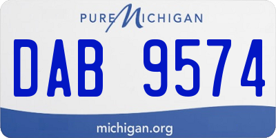 MI license plate DAB9574