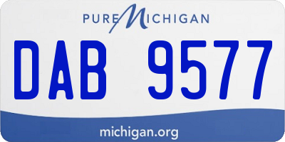 MI license plate DAB9577