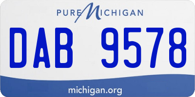 MI license plate DAB9578