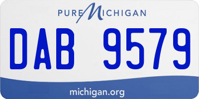 MI license plate DAB9579