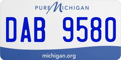 MI license plate DAB9580