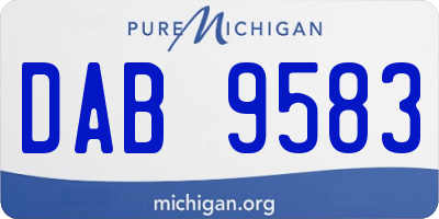 MI license plate DAB9583