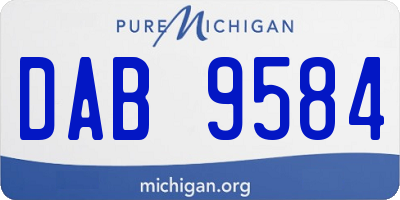 MI license plate DAB9584