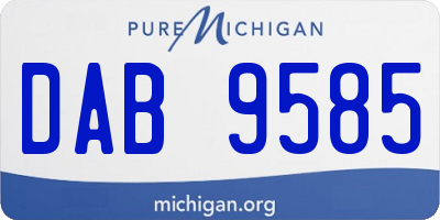 MI license plate DAB9585