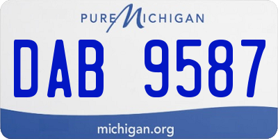 MI license plate DAB9587