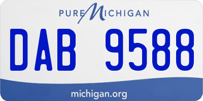 MI license plate DAB9588