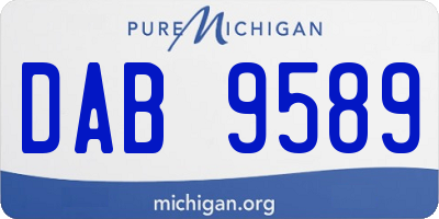 MI license plate DAB9589