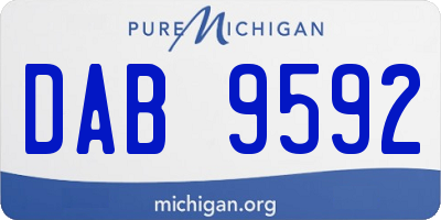 MI license plate DAB9592