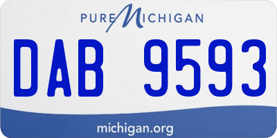 MI license plate DAB9593