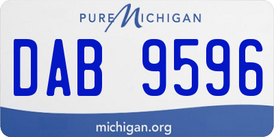 MI license plate DAB9596