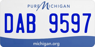 MI license plate DAB9597