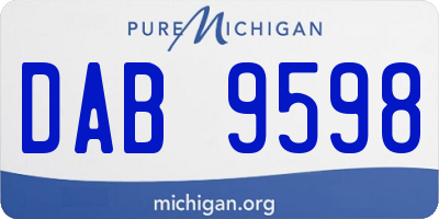 MI license plate DAB9598