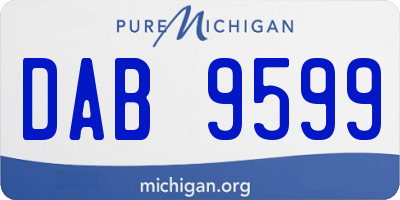MI license plate DAB9599