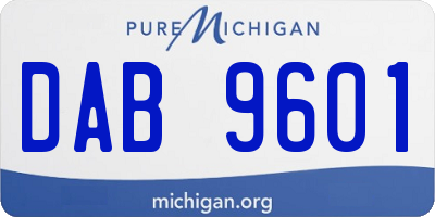 MI license plate DAB9601