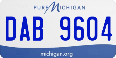 MI license plate DAB9604