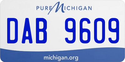 MI license plate DAB9609