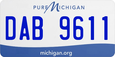 MI license plate DAB9611