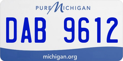 MI license plate DAB9612