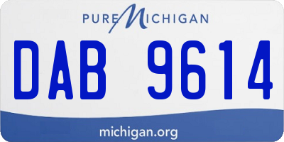 MI license plate DAB9614