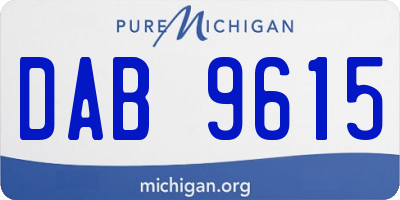 MI license plate DAB9615