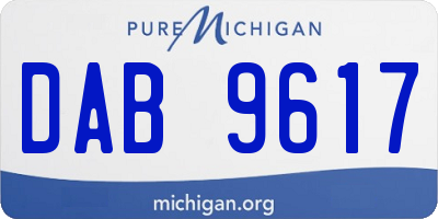 MI license plate DAB9617