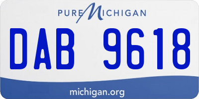 MI license plate DAB9618