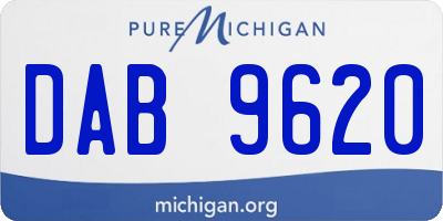 MI license plate DAB9620