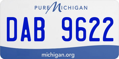 MI license plate DAB9622