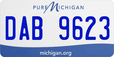 MI license plate DAB9623