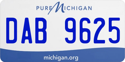 MI license plate DAB9625