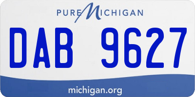 MI license plate DAB9627