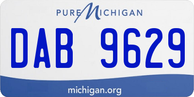 MI license plate DAB9629