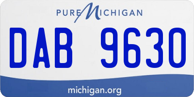 MI license plate DAB9630