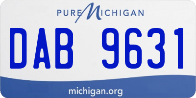 MI license plate DAB9631