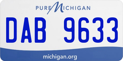 MI license plate DAB9633