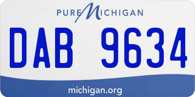 MI license plate DAB9634