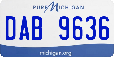 MI license plate DAB9636